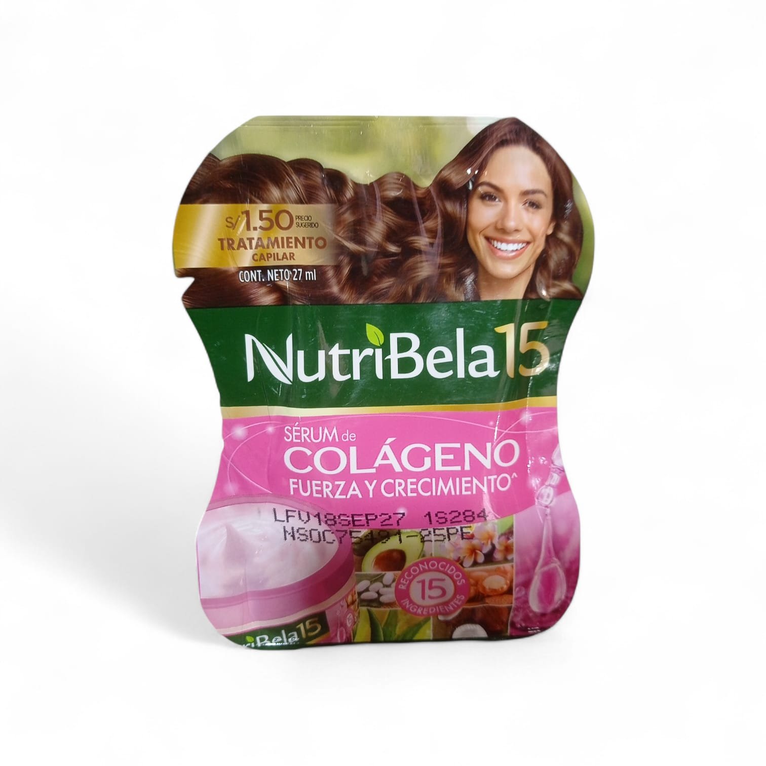 Nutribela15 colagena fuerza y crecimieno de cabello Sachet